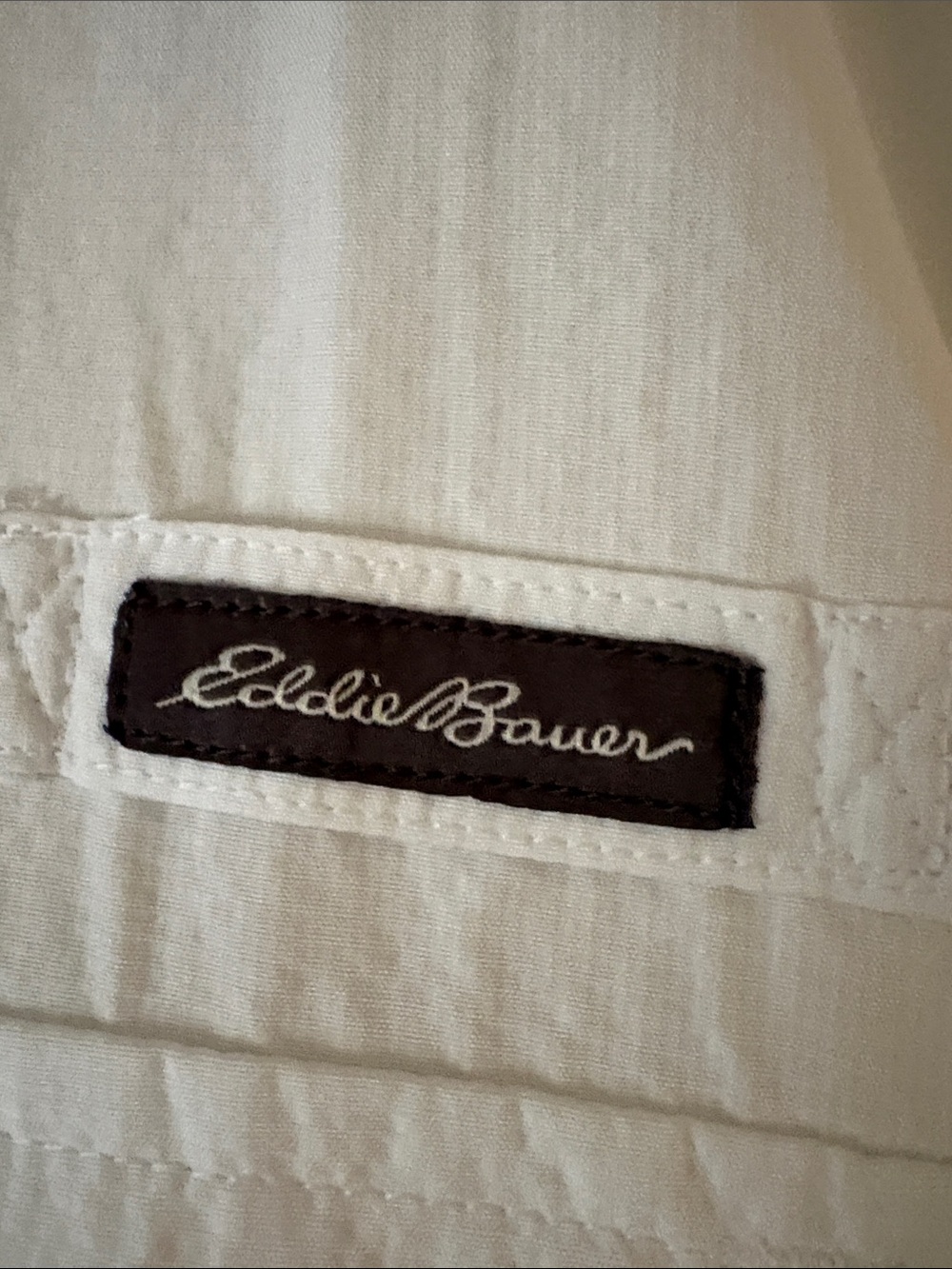 Eddie Bauer White Short-Sleeve Button Front Camp Shirt - Picture 5 of 15